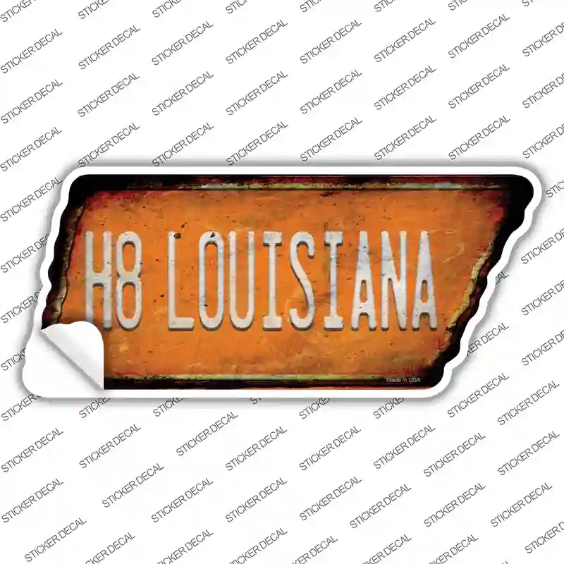 TN-164s-S H8 Louisiana Novelty Rusty Tennessee Shape Sticker Decal, Small