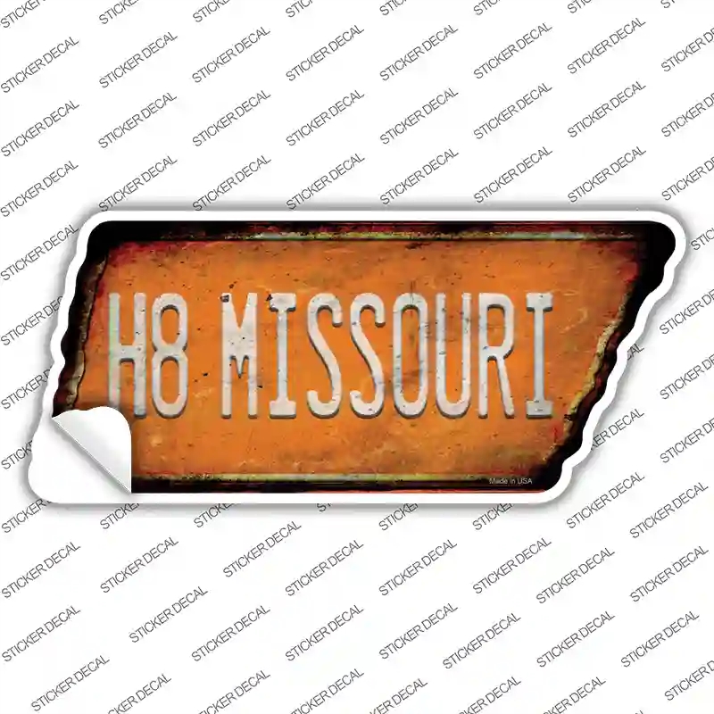 TN-165s-S H8 Missouri Novelty Rusty Tennessee Shape Sticker Decal, Small