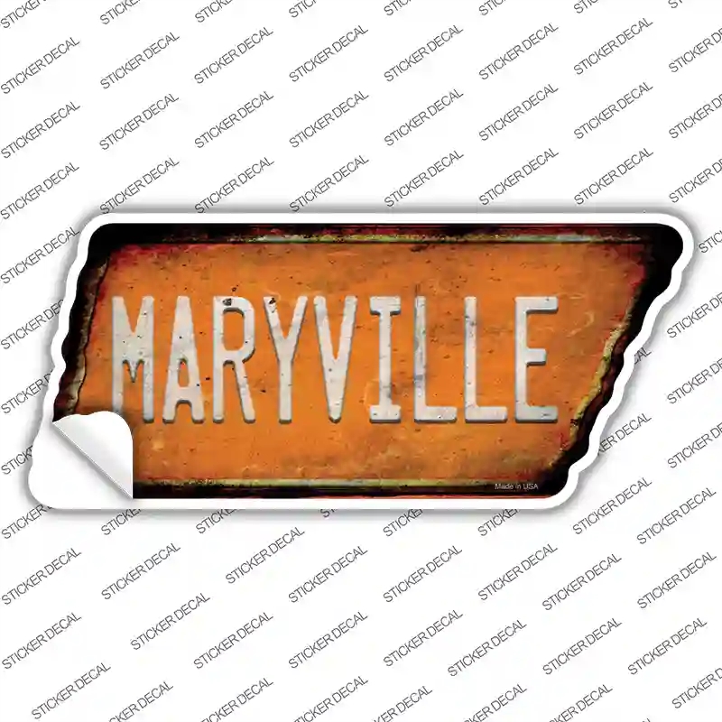 TN-171s-S Maryville Novelty Rusty Tennessee Shape Sticker Decal, Small