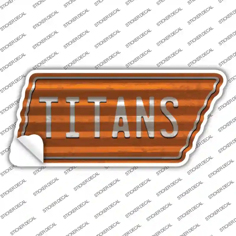 TN-225s-S Titans Novelty Corrugated Tennessee Shape Sticker Decal, Small