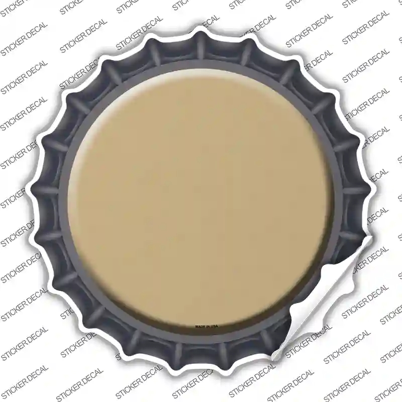 BC-164s-L Gold Novelty Bottle Cap Sticker Decal, Large