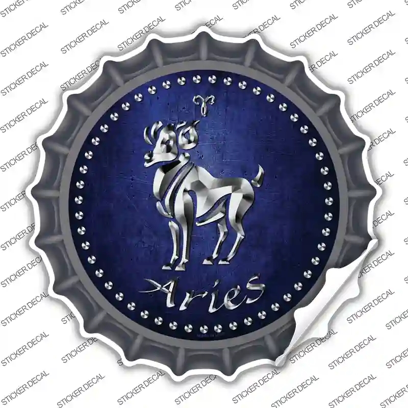 BC-536s-S Aries Novelty Bottle Cap Sticker Decal, Small