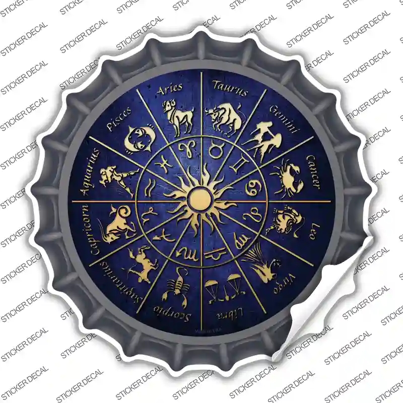 BC-546s-S Zodiac Signs Novelty Bottle Cap Sticker Decal, Small