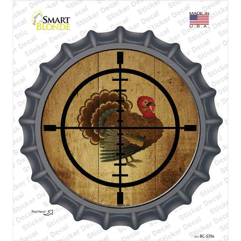 BC-579s-M Turkey Hunter Novelty Bottle Cap Sticker Decal, Medium