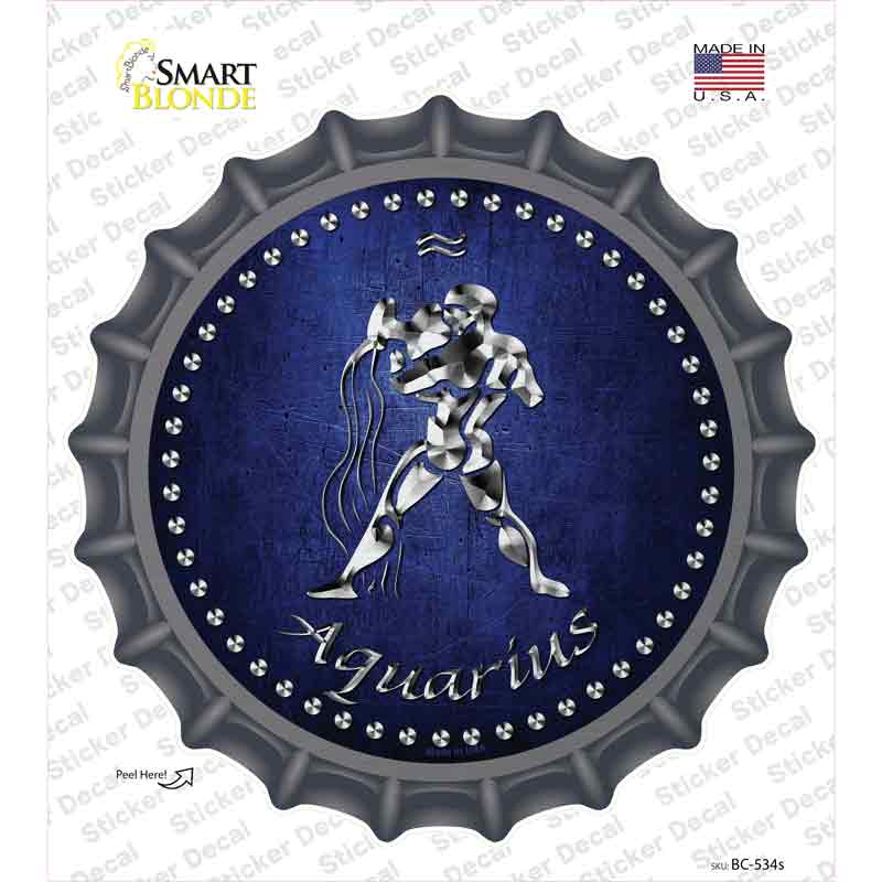 BC-534s-M Aquarius Novelty Bottle Cap Sticker Decal, Medium