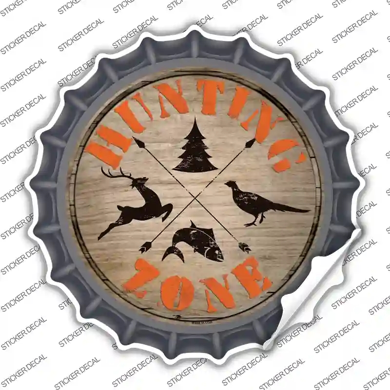 BC-638s-S Hunting Zone Novelty Bottle Cap Sticker Decal, Small