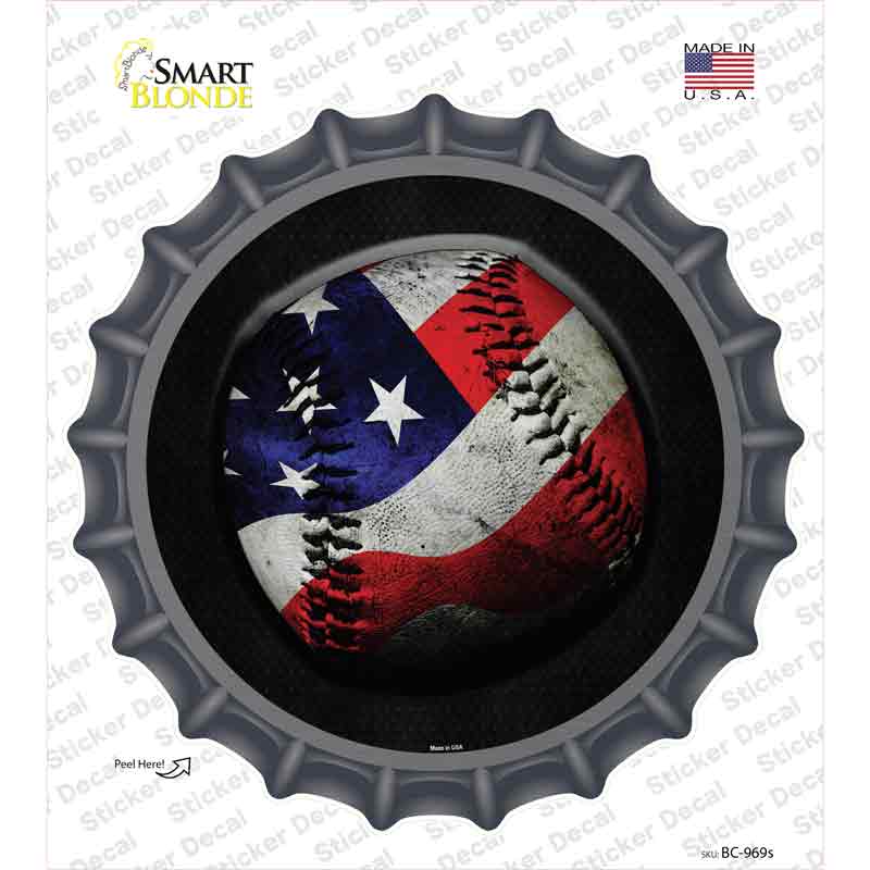 BC-969s-M American Baseball Novelty Bottle Cap Sticker Decal, Medium