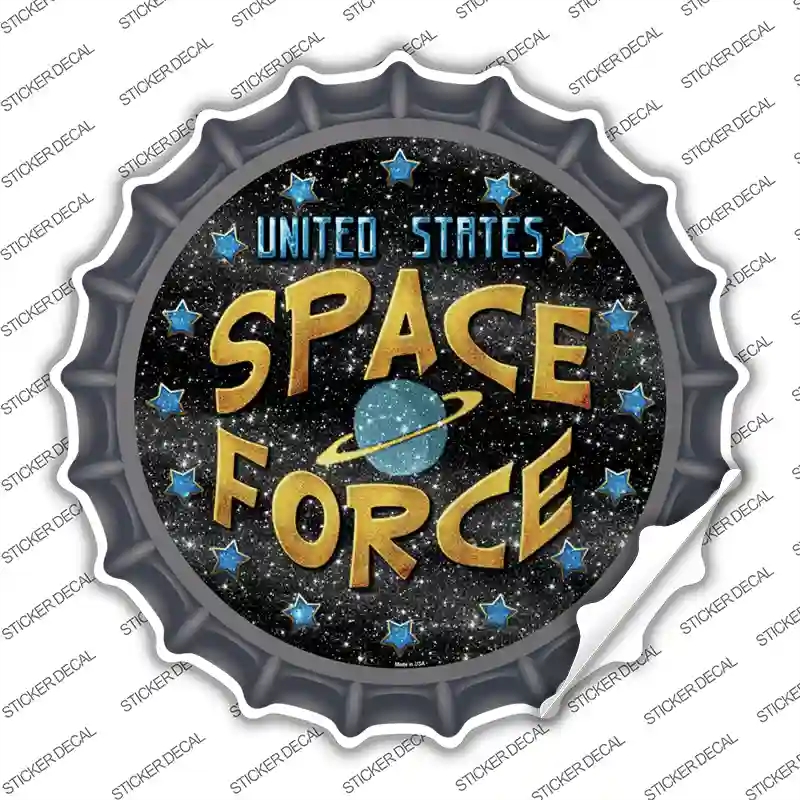 BC-986s-S US Space Force Novelty Bottle Cap Sticker Decal, Small