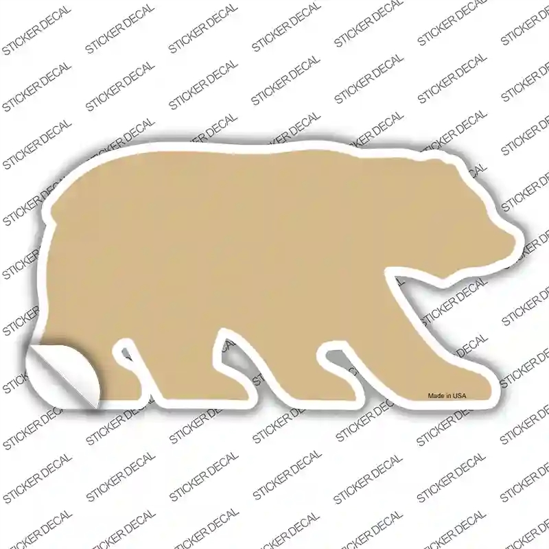 BR-015s-XL Gold Solid Novelty Bear Sticker Decal, Extra Large