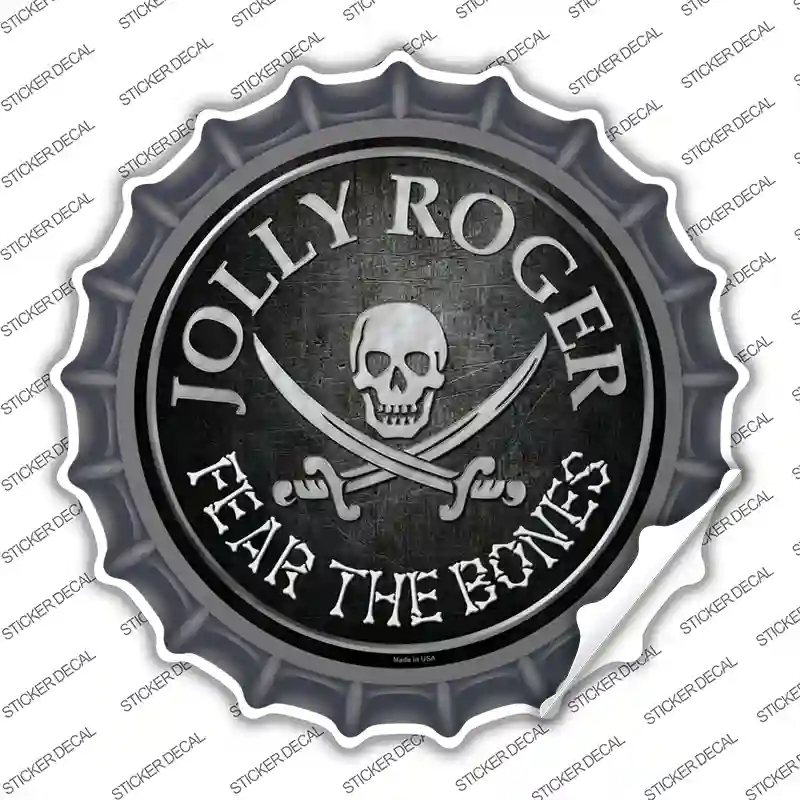 BC-529s-S Fear the Bones Novelty Bottle Cap Sticker Decal, Small