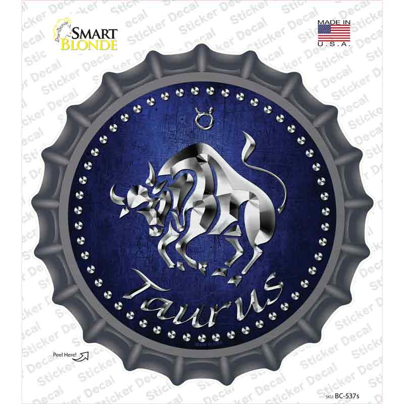 BC-537s-M Taurus Novelty Bottle Cap Sticker Decal, Medium