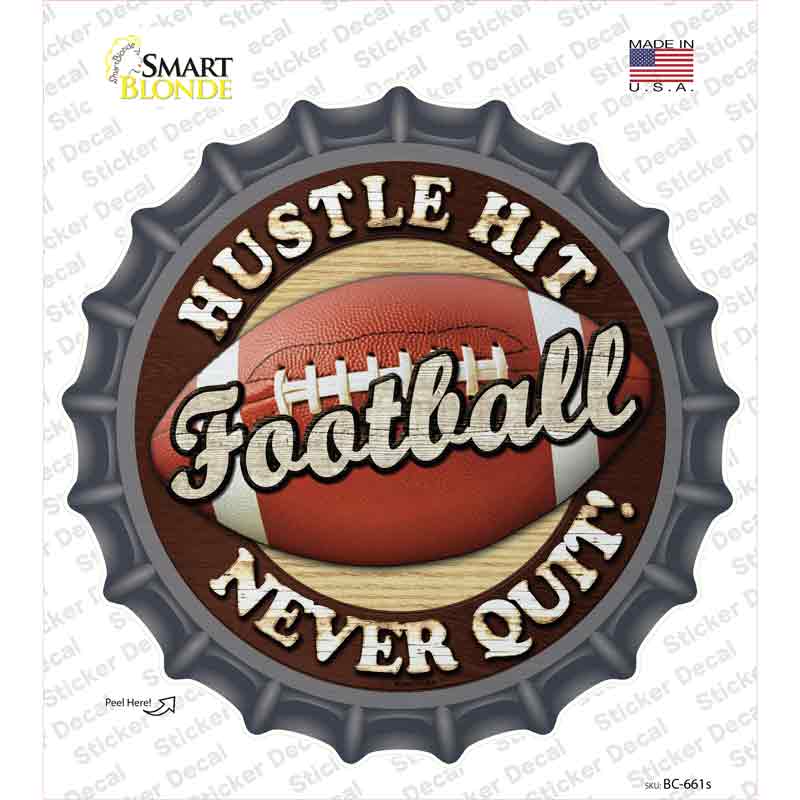 BC-661s-M Football Novelty Bottle Cap Sticker Decal, Medium