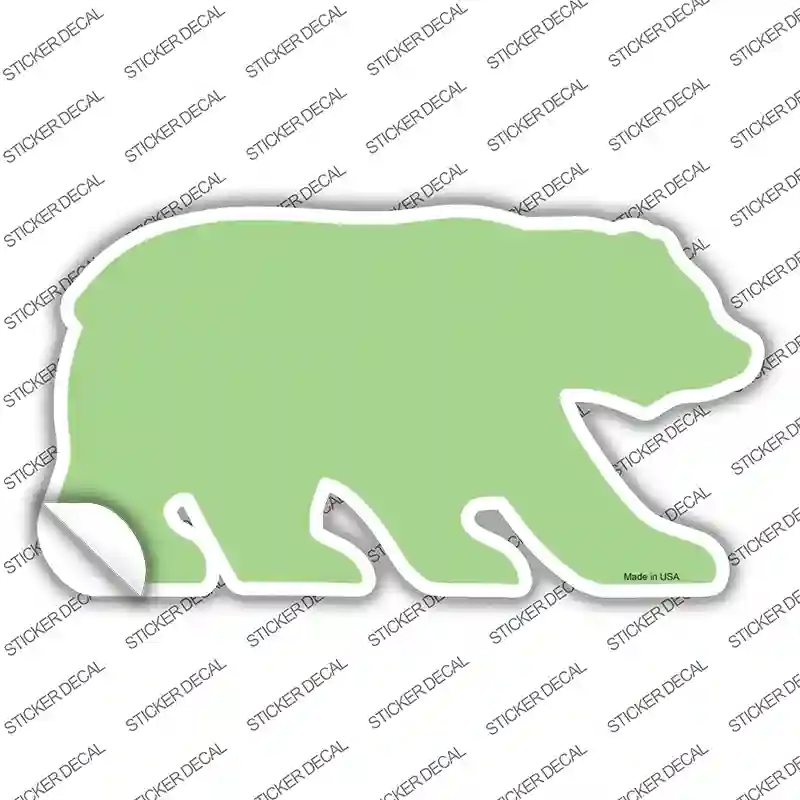 BR-013s-S Lime Green Solid Novelty Bear Sticker Decal, Small
