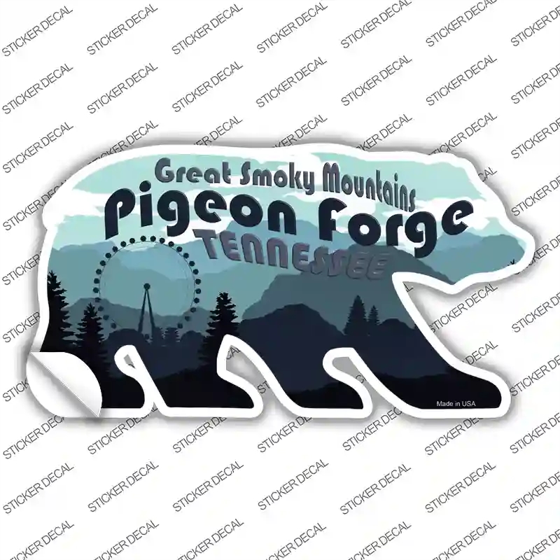 BR-020s-S Pigeon Forge Scenic Novelty Bear Sticker Decal, Small