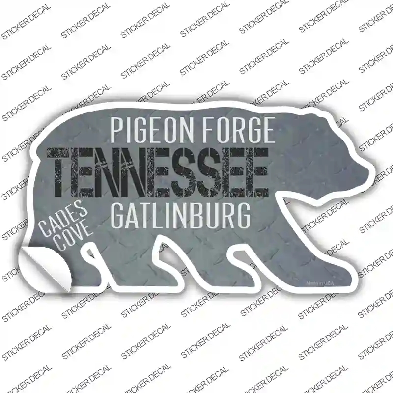 BR-021s-XL TN Diamond Novelty Bear Sticker Decal, Extra Large
