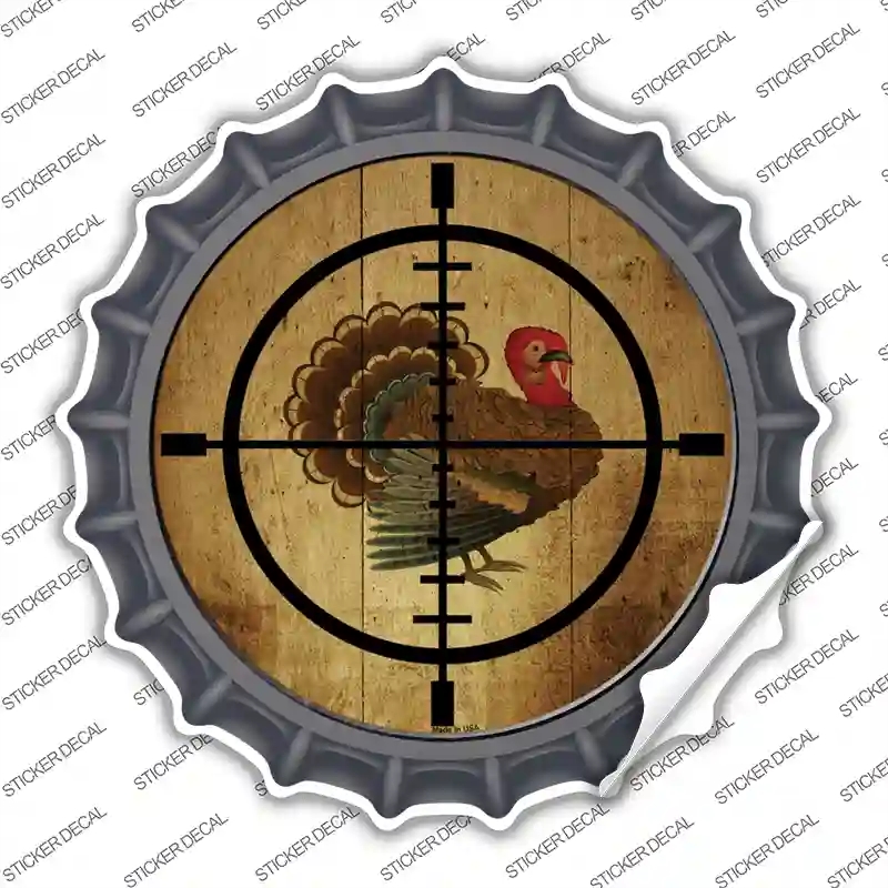 BC-579s-XL Turkey Hunter Novelty Bottle Cap Sticker Decal, Extra Large