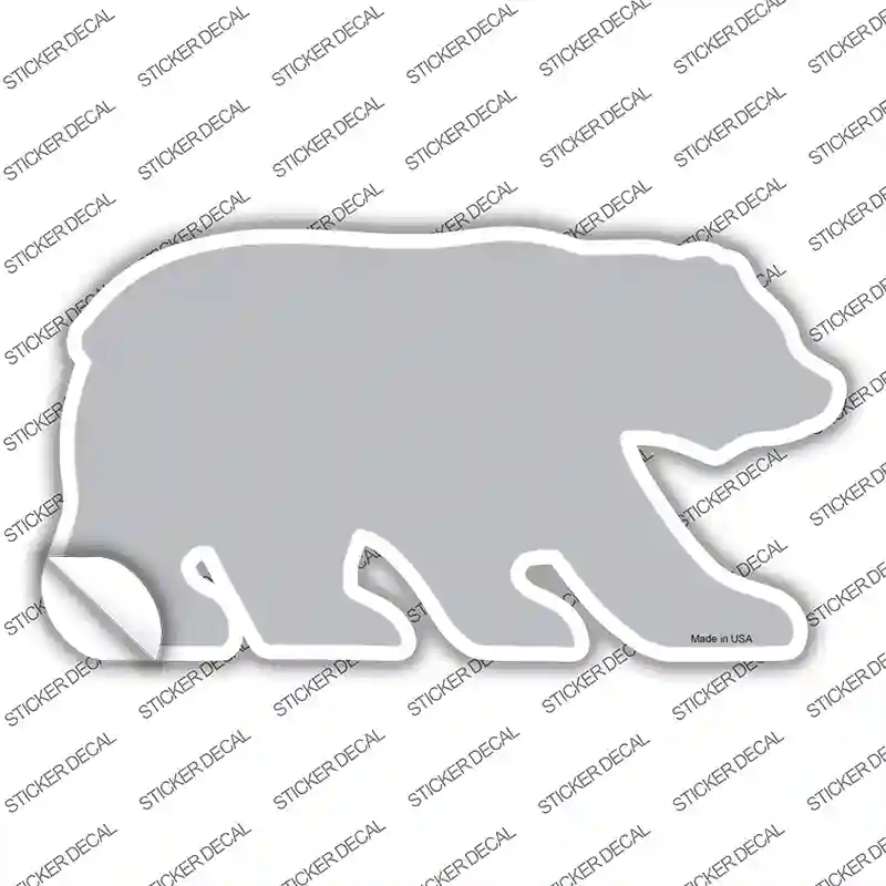 BR-009s-XL Gray Solid Novelty Bear Sticker Decal, Extra Large