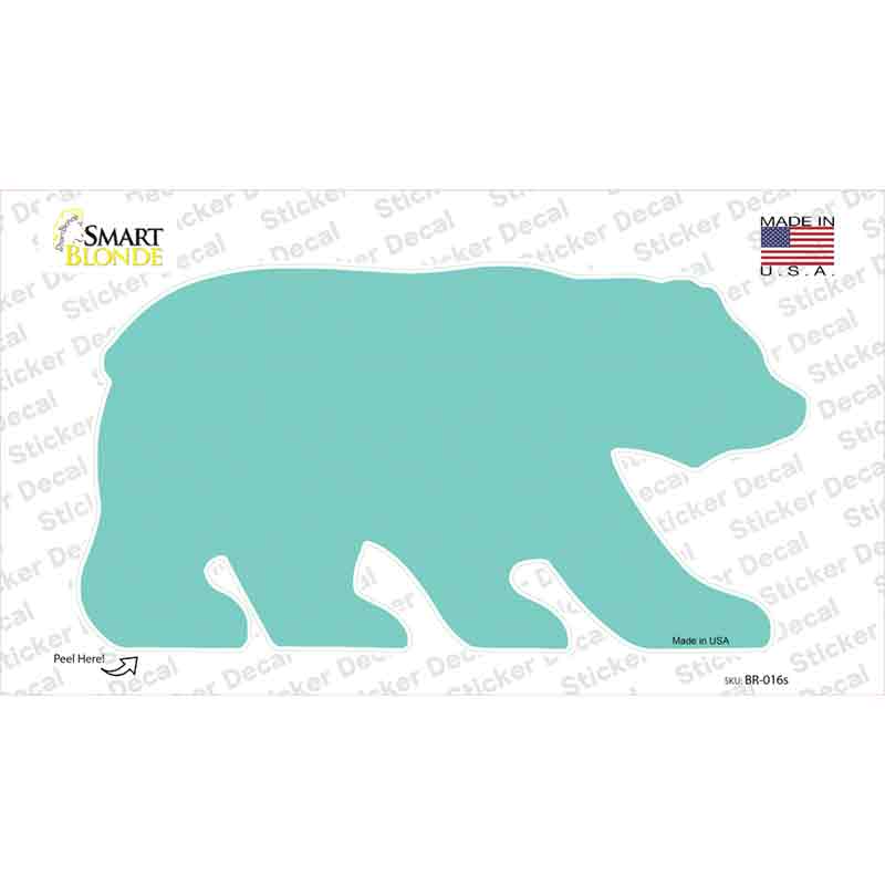 BR-016s-M Mint Solid Novelty Bear Sticker Decal, Medium