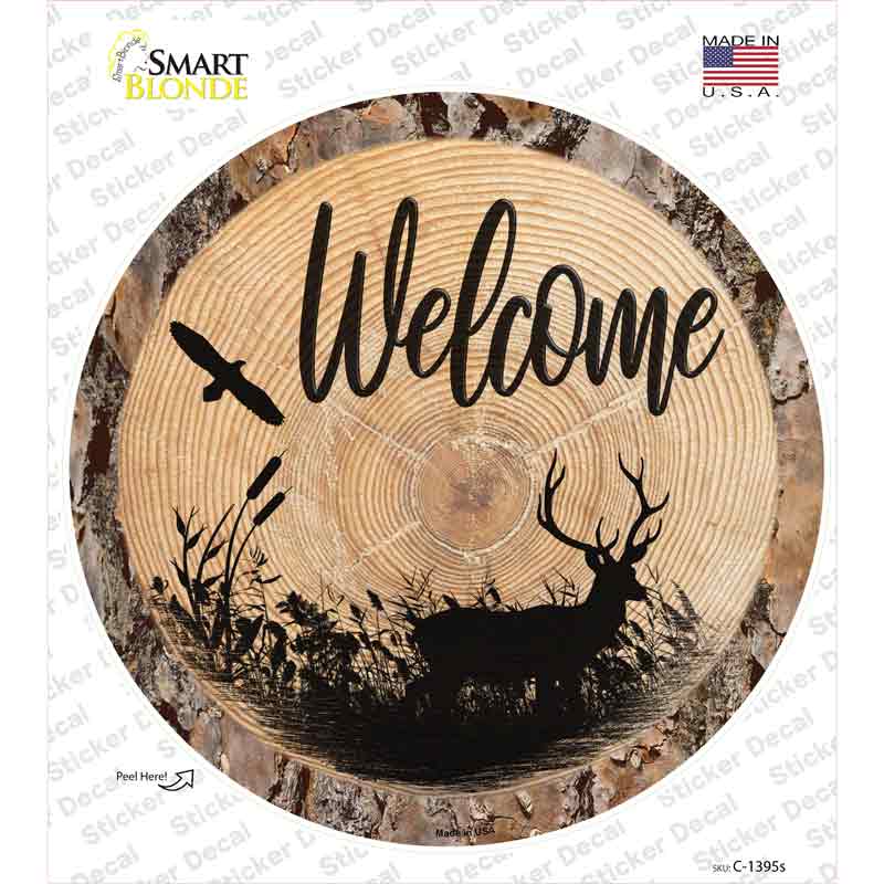 C-1395s-M Welcome Elk Novelty Circle Sticker Decal, Medium