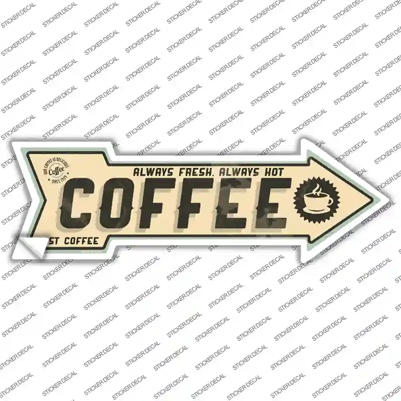 A-164s-XL Coffee Novelty Arrow Sticker Decal, Extra Large