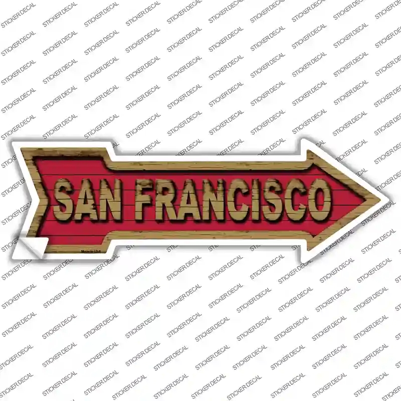 A-334s-S San Francisco Novelty Arrow Sticker Decal, Small