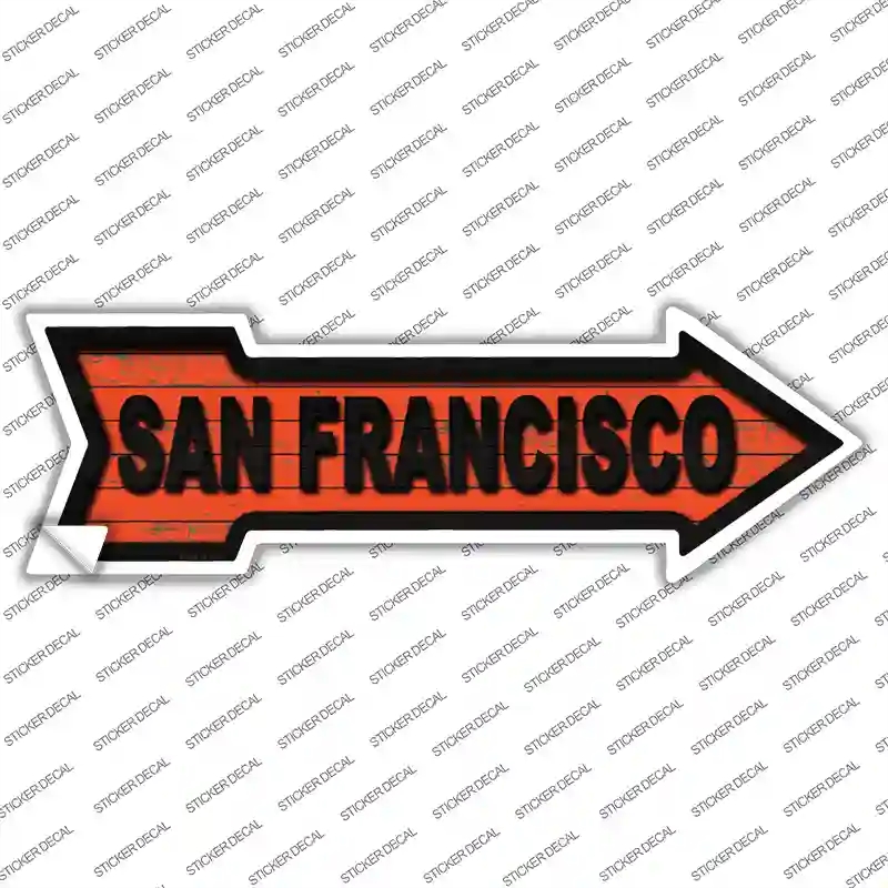 A-338s-XL San Francisco Colors Novelty Arrow Sticker Decal, Extra Large