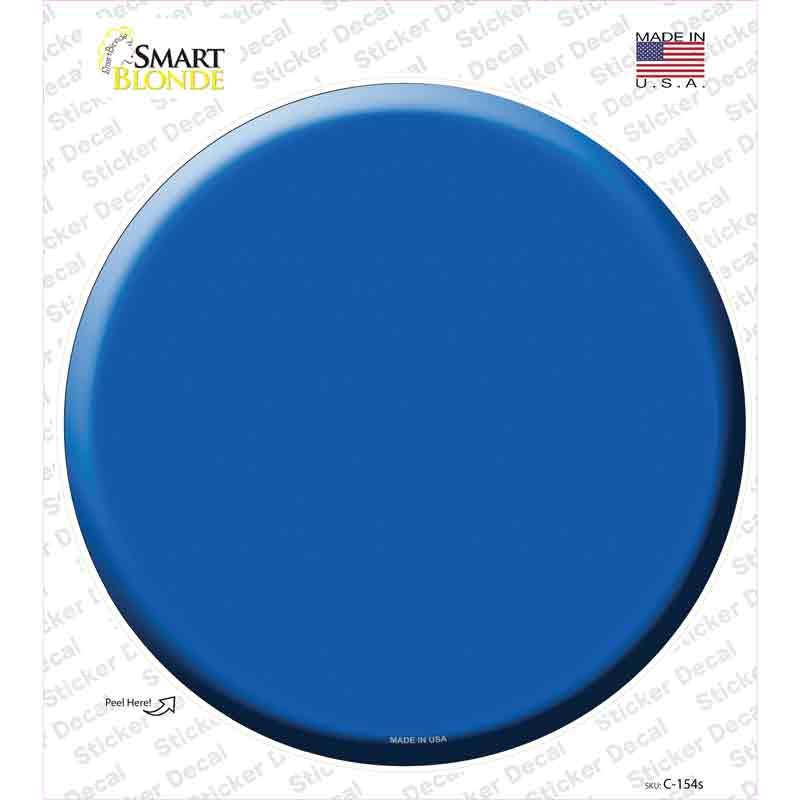 C-154s-M Blue Novelty Circle Sticker Decal, Medium