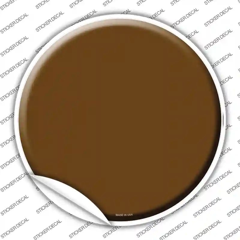 C-160s-S Brown Novelty Circle Sticker Decal, Small