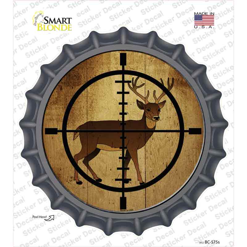 BC-575s-M Deer Hunter Novelty Bottle Cap Sticker Decal, Medium