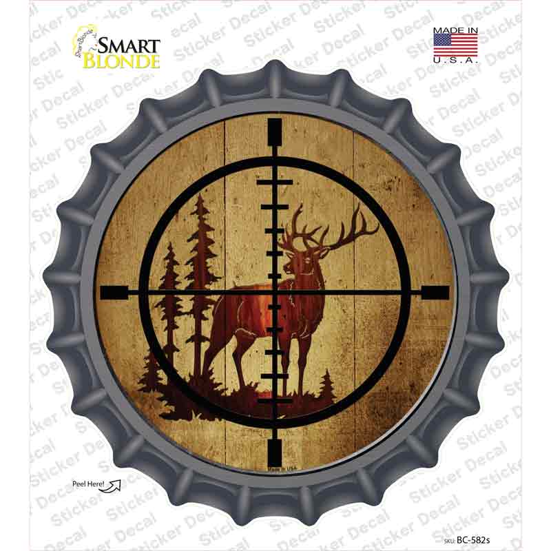 BC-582s-M Elk Hunter Novelty Bottle Cap Sticker Decal, Medium