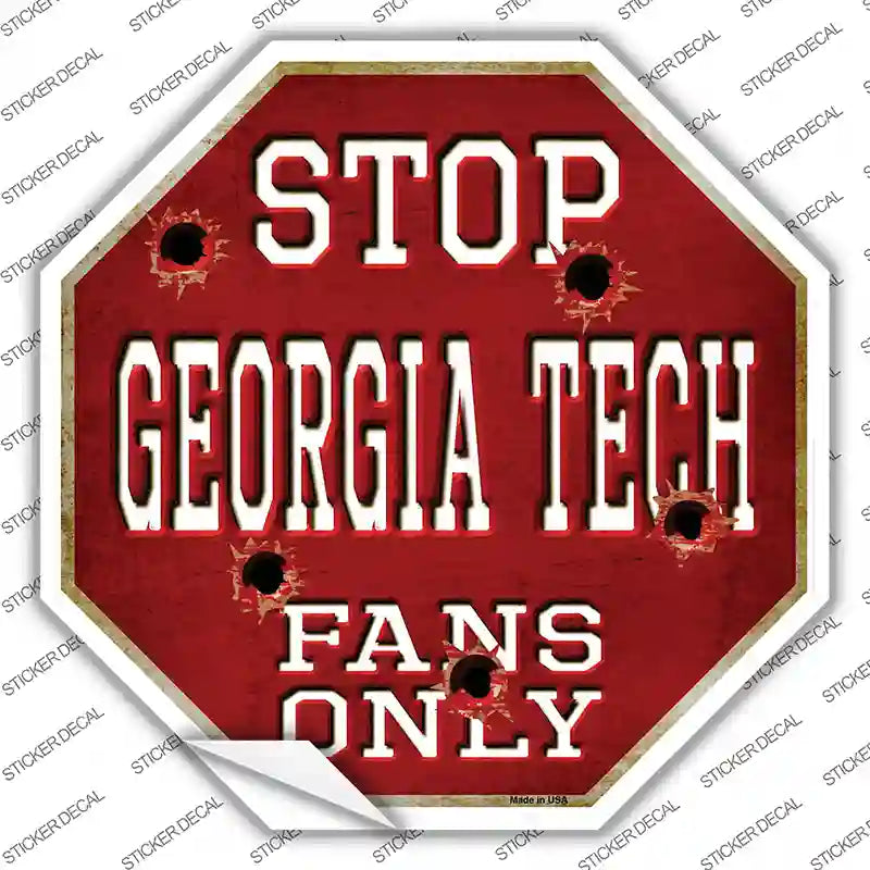 BS-340s-XL Georgia Tech Fans Only Novelty Octagon Sticker Decal, Extra Large