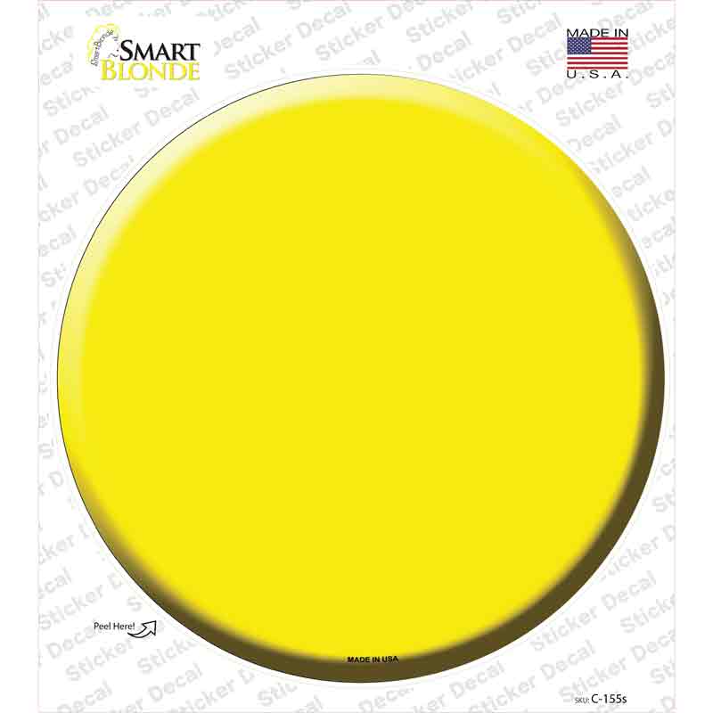 C-155s-M Yellow Novelty Circle Sticker Decal, Medium