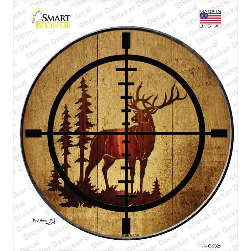 C-582s-M Elk Hunter Novelty Circle Sticker Decal, Medium