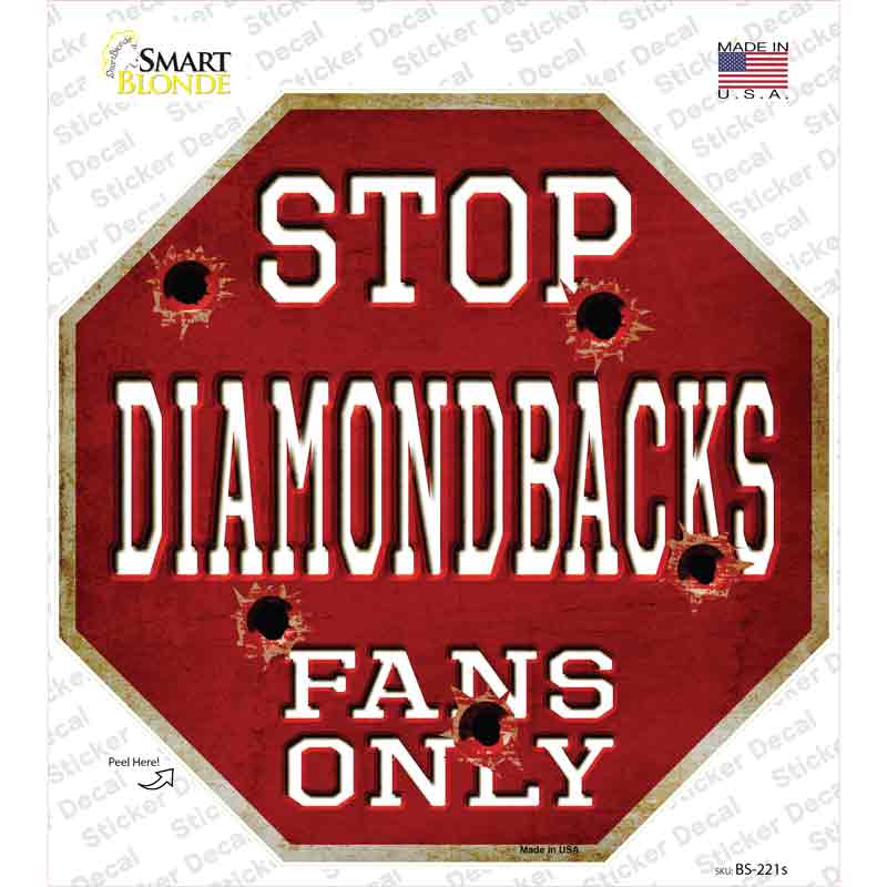 BS-221s-M Diamondbacks Fans Only Novelty Octagon Sticker Decal, Medium
