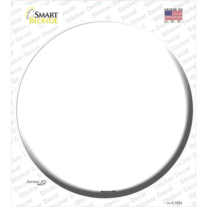 C-151s-M White Novelty Circle Sticker Decal, Medium