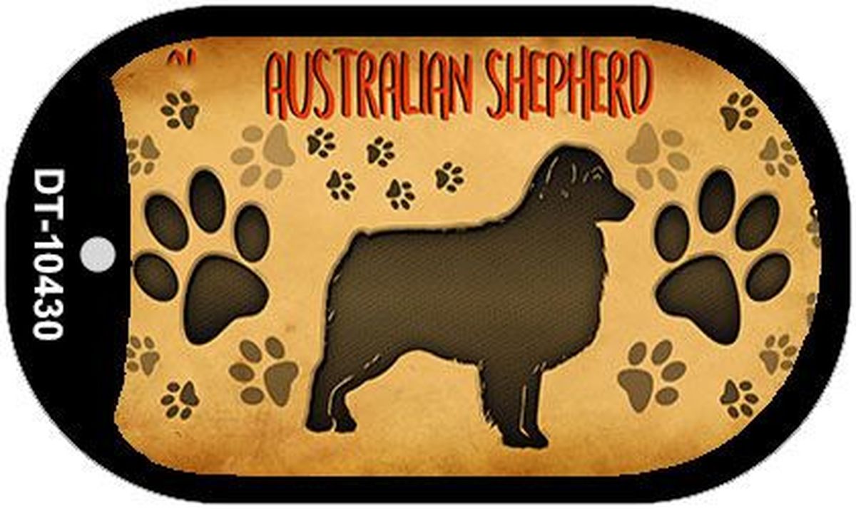 Picture of Smart Blonde DT-10430 1.5 x 2 in. Australian Shepard Novelty Metal Dog Tag Necklace