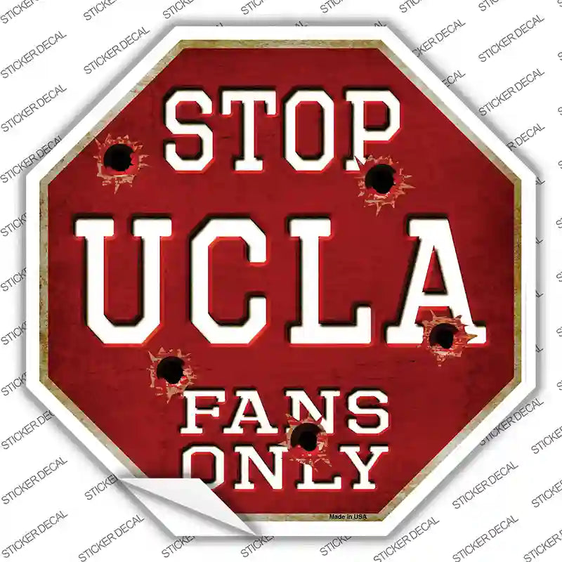 BS-343s-S UCLA Fans Only Novelty Octagon Sticker Decal, Small