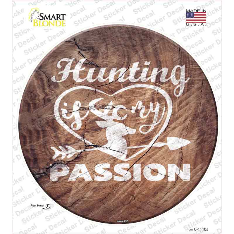 C-1110s-M Hunting Passion Novelty Circle Sticker Decal, Medium