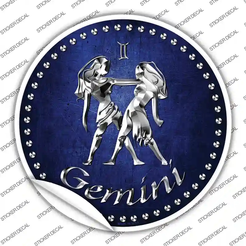C-538s-S Gemini Novelty Circle Sticker Decal, Small