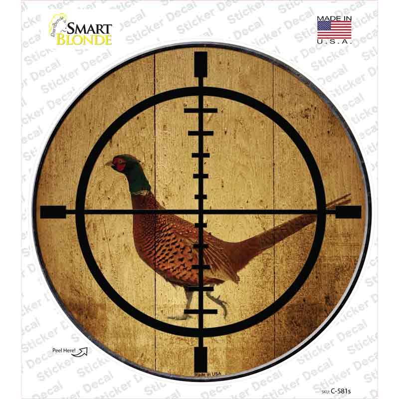 C-581s-M Pheasant Hunter Novelty Circle Sticker Decal, Medium