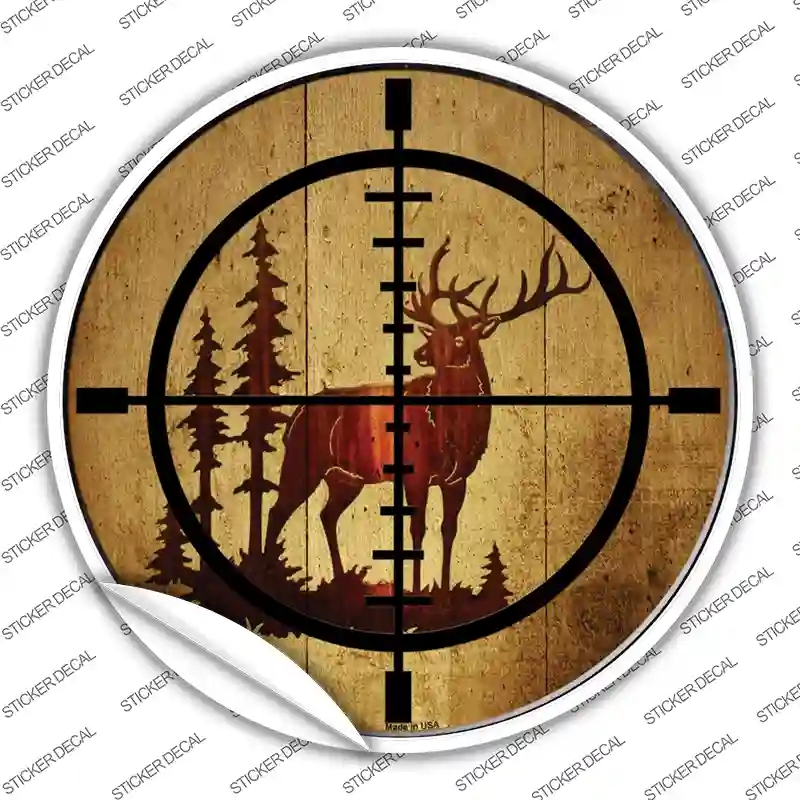 C-582s-L Elk Hunter Novelty Circle Sticker Decal, Large