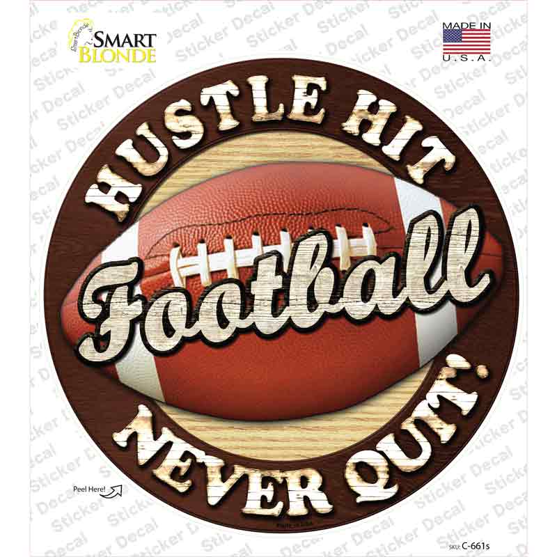 C-661s-M Football Novelty Circle Sticker Decal, Medium