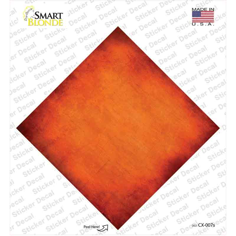 CX-007s-M Orange Oil Rubbed Novelty Diamond Sticker Decal, Medium
