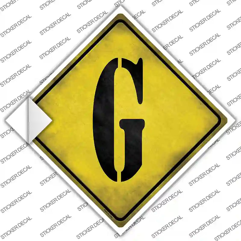 CX-272s-L Letter G Xing Novelty Diamond Sticker Decal, Large