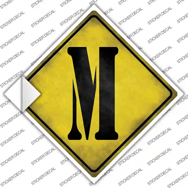 CX-278s-L Letter M Xing Novelty Diamond Sticker Decal, Large