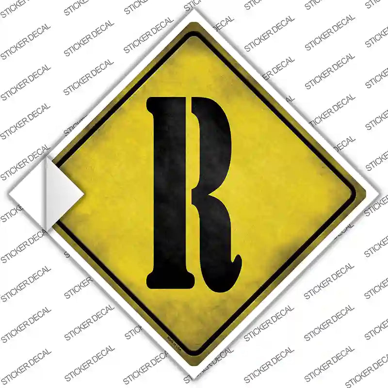 CX-283s-XL Letter R Xing Novelty Diamond Sticker Decal, Extra Large