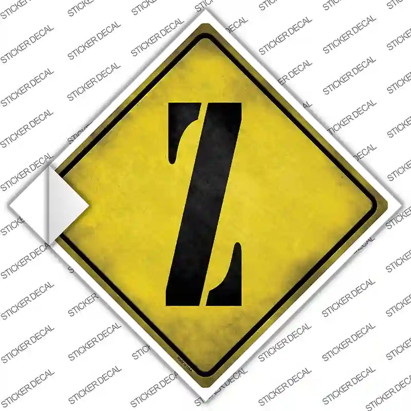 CX-291s-L Letter Z Xing Novelty Diamond Sticker Decal, Large