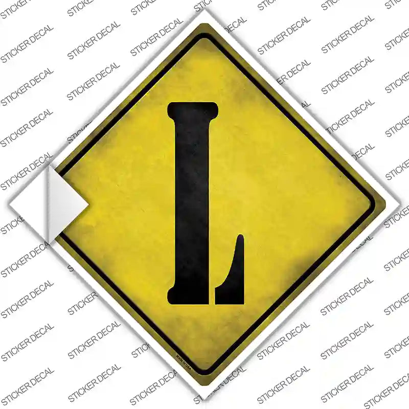 CX-277s-L Letter L Xing Novelty Diamond Sticker Decal, Large
