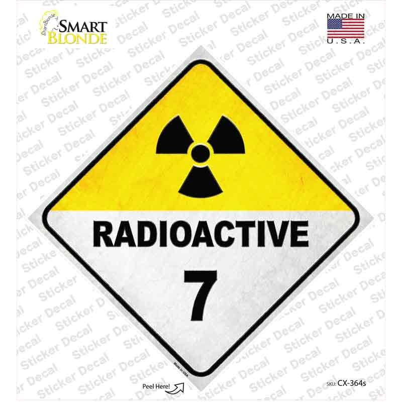 CX-364s-M Radioactive 7 Novelty Diamond Sticker Decal, Medium