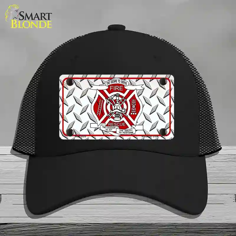 HAT01-MLP-020 Fire Fighter Rescue Novelty License Plate Hat, Mesh - Black